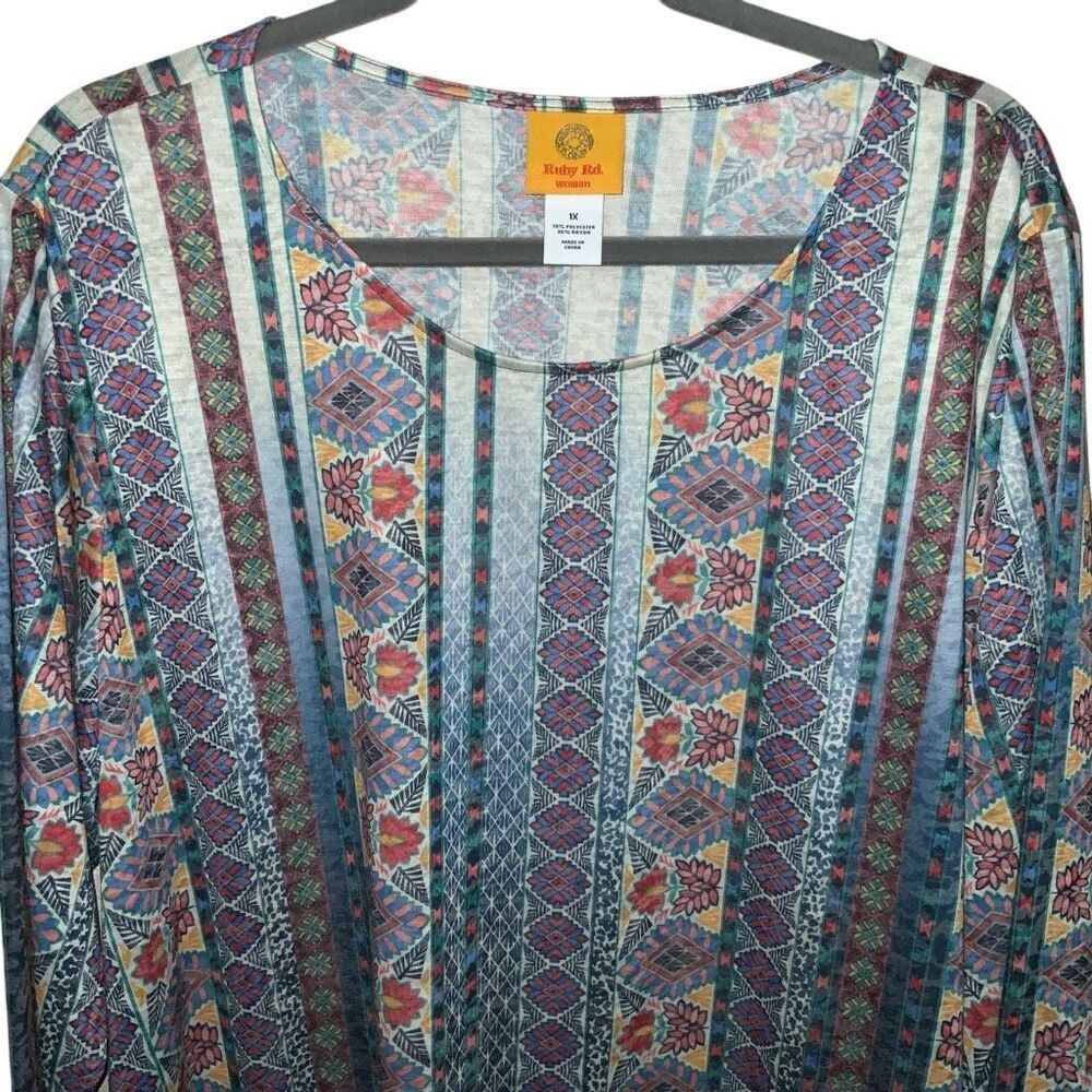 NWT Ruby Rd Boho 3/4 Sleeve Tunic Top size 1X NWT - image 2